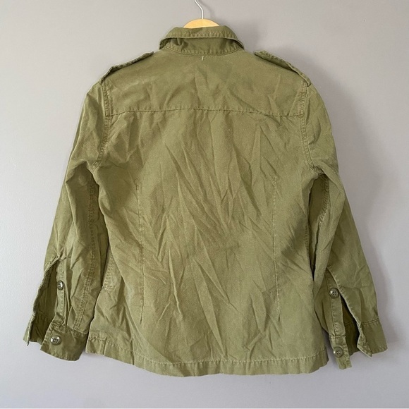 90s Grunge Army Shirt Green Military Surplus Combat Utility Top - Picture 7 of 8